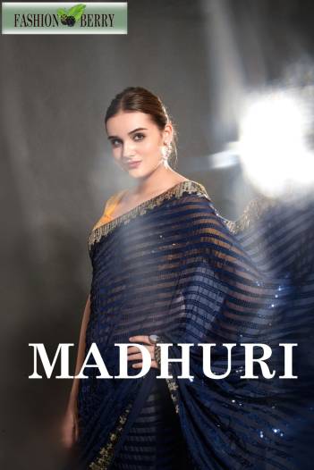 MADHURI D.NO. VP086 & VP087 BY FASHION BERRY  SOFT GEORGETTE DESIGNER SAREE MANUFACTURE IN INDIA